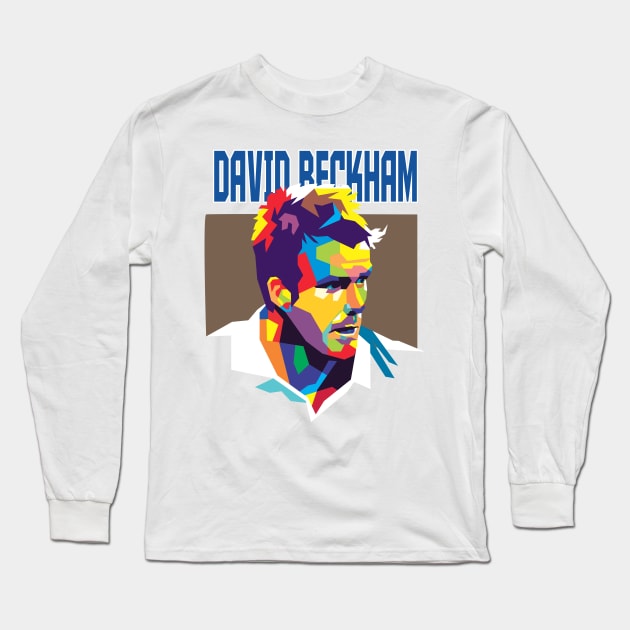 David Beckham Popart Long Sleeve T-Shirt by Martincreative